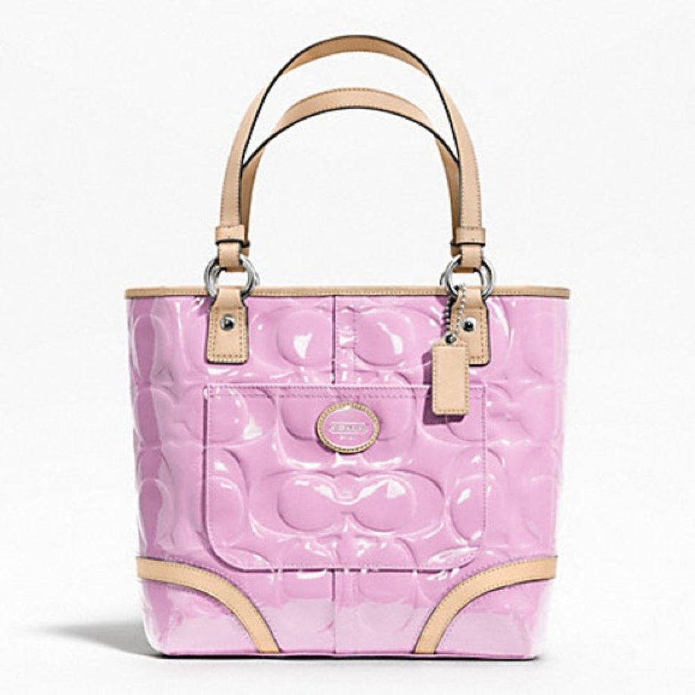 Coach Peyton Patent Leather Light Pink Tote